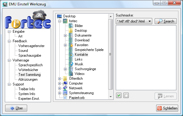 EMU Einstellwerkzeug / Textsammlung